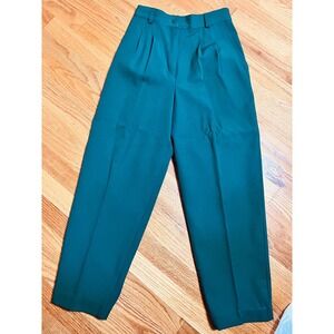 Counterparts Petites Teal PolyElastic Waist Pleated Trousers 8 Petite